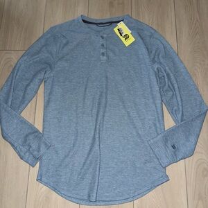 All in Motion Men’s Size Small Long Sleeve Henley Shirt blue NWT